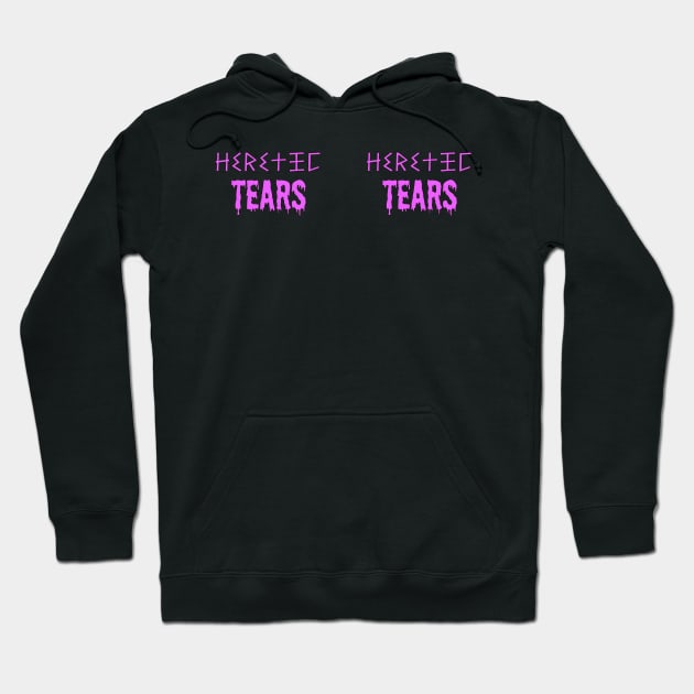 Heretic Tears Mug -  Tongue Pink Text on Vulva Purple Hoodie by SolarCross